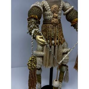 VTG Gold Passementerie Art Doll withTassels Handcrafted Figure French Rococo